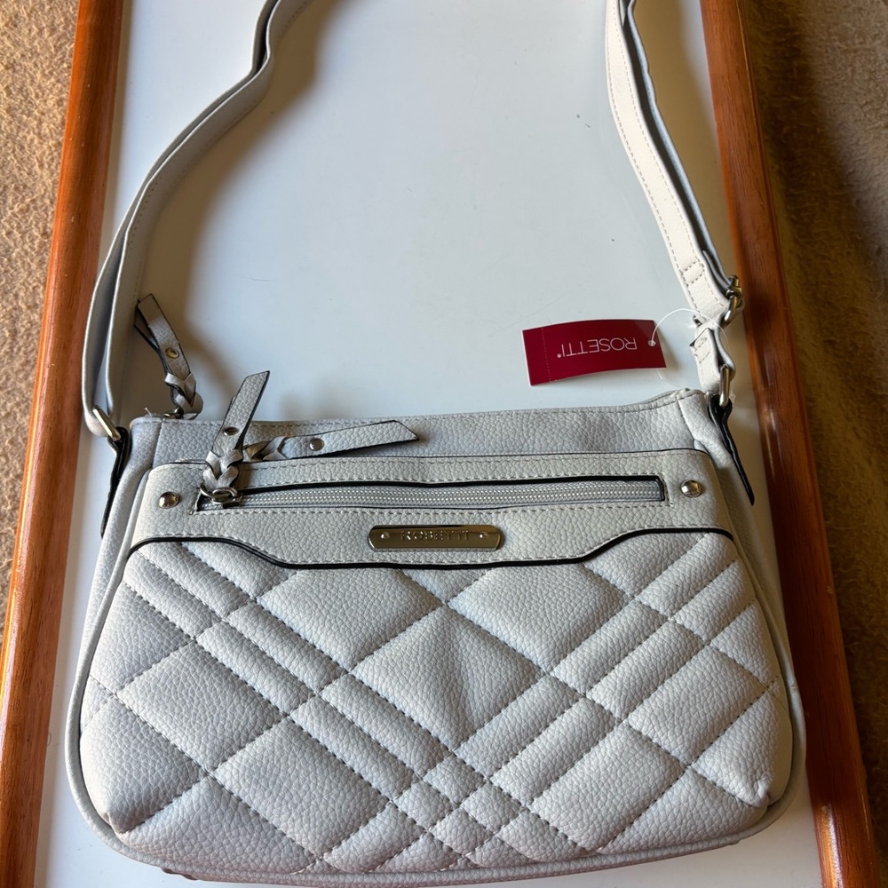 Rosetti Ivory Quilted Pebbled Handbag